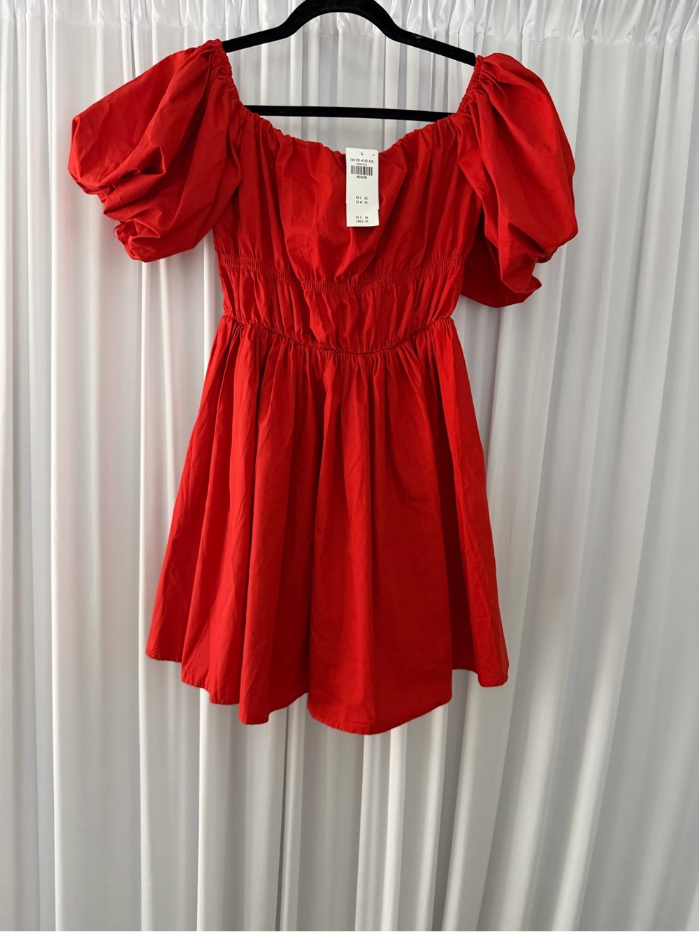 Abercrombie & Fitch Red Puff-Sleeve mini dress